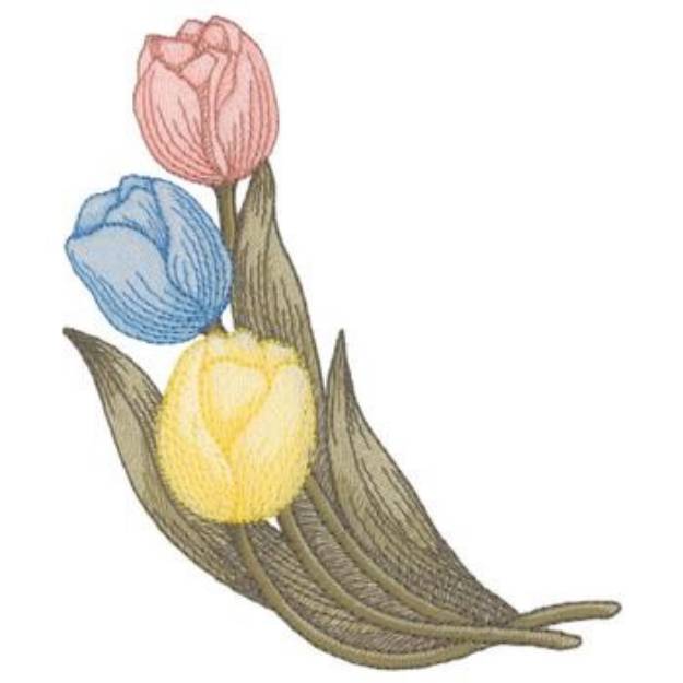 Picture of Tulips Machine Embroidery Design