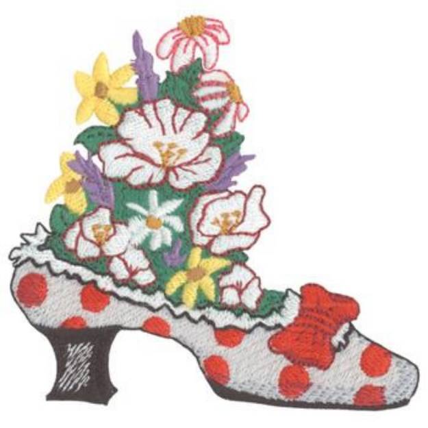 Picture of Floral Shoe Design Machine Embroidery Design