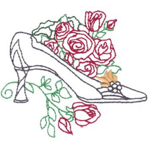 Picture of Floral Shoe Design Machine Embroidery Design