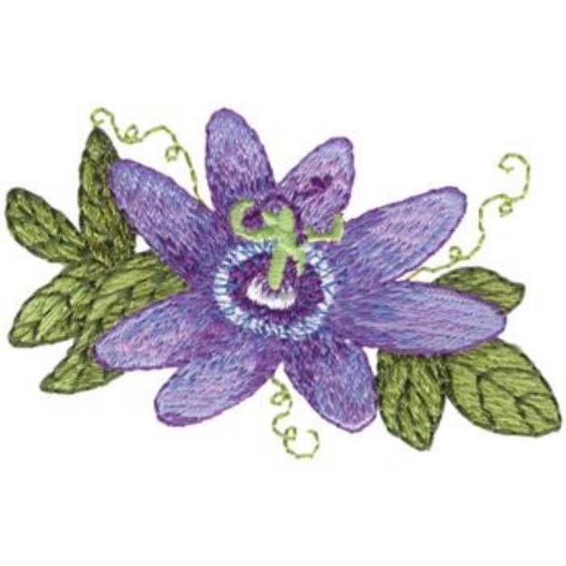 Picture of Passion Flower Machine Embroidery Design