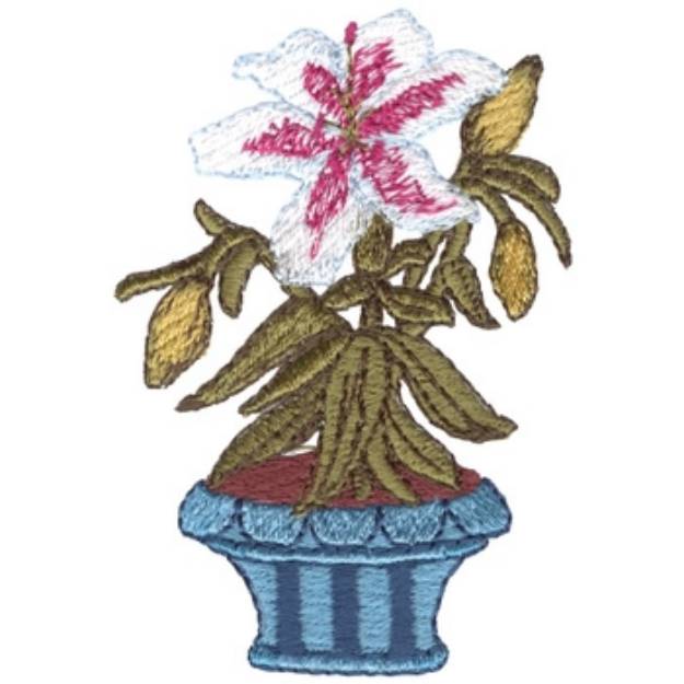 Picture of Lily In Flowerpot Machine Embroidery Design