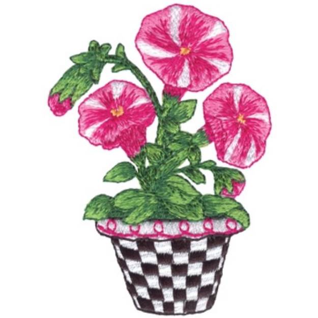 Picture of Petunias In Pot Machine Embroidery Design