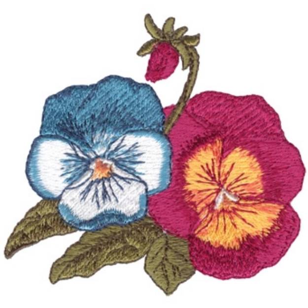 Picture of Pansies Machine Embroidery Design