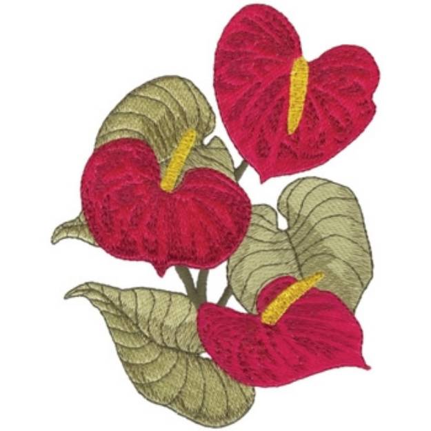 Picture of Anthurium Machine Embroidery Design