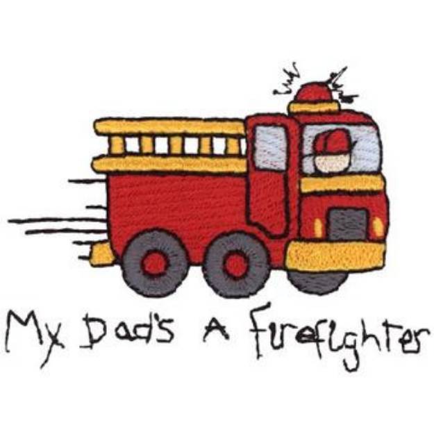 Picture of Dads A Firefighter Machine Embroidery Design