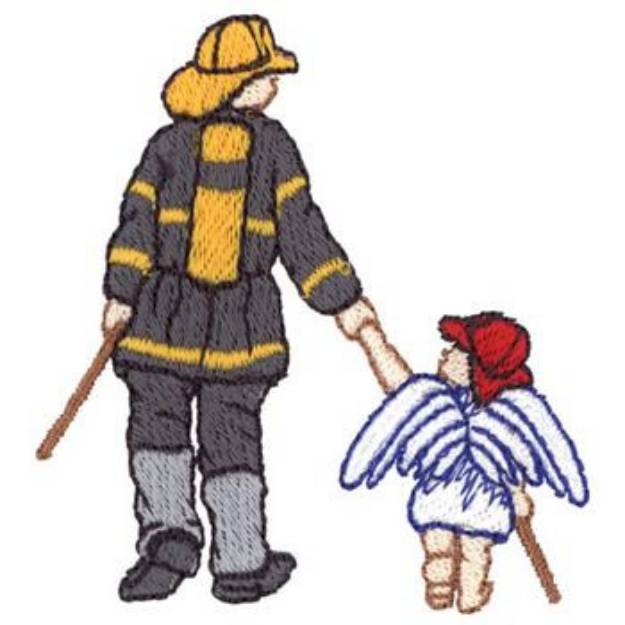 Picture of Fireman And Angel Machine Embroidery Design