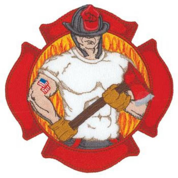 Picture of Fireman Machine Embroidery Design