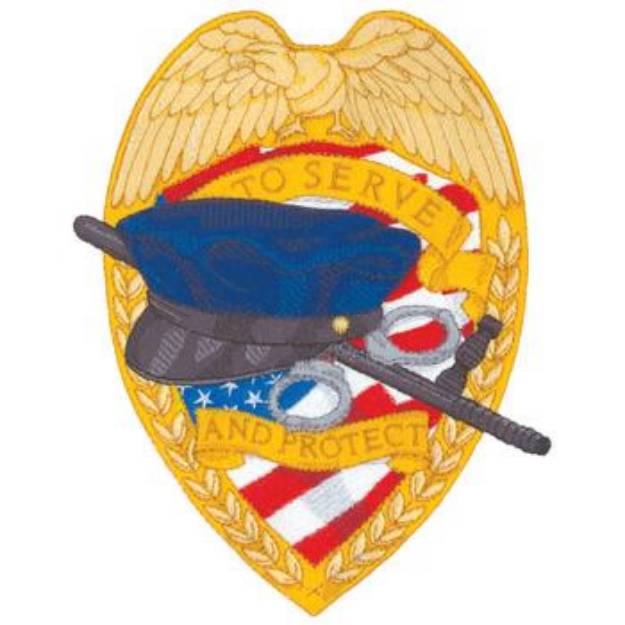 Picture of Serve & Protect Machine Embroidery Design