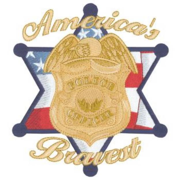 Picture of Americas Bravest Police Machine Embroidery Design