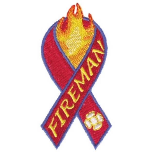 Picture of Firefighter Ribbon Machine Embroidery Design