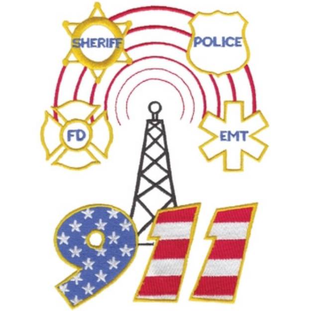 Picture of 911 Communications Machine Embroidery Design