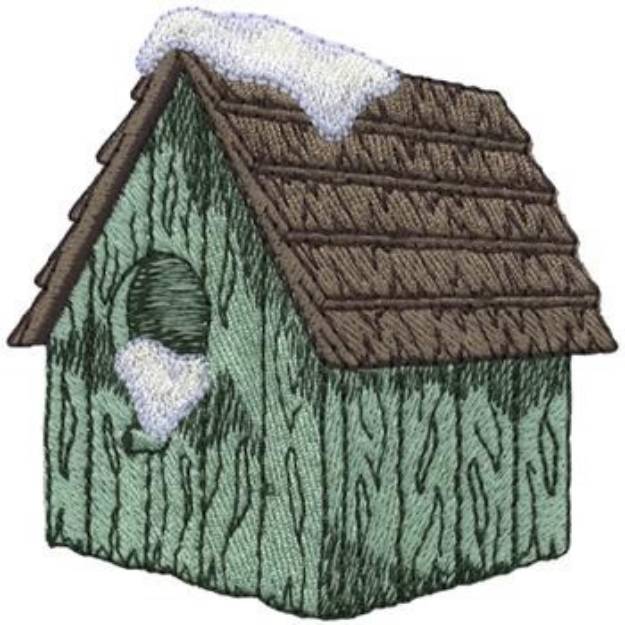 Picture of Cardinal Birdhouse Machine Embroidery Design