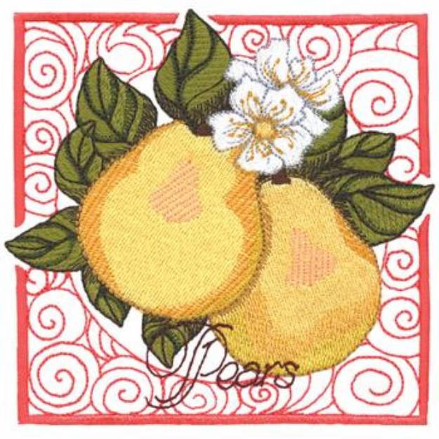 Picture of Pears Machine Embroidery Design