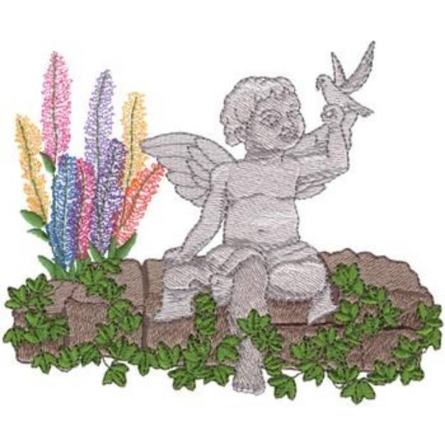 Picture of Cherub Statue Machine Embroidery Design