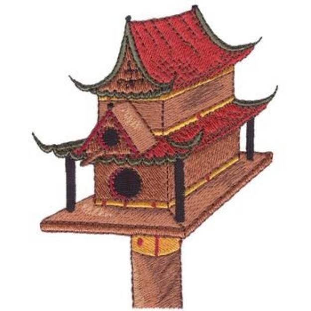 Picture of Oriental Birdhouse Machine Embroidery Design