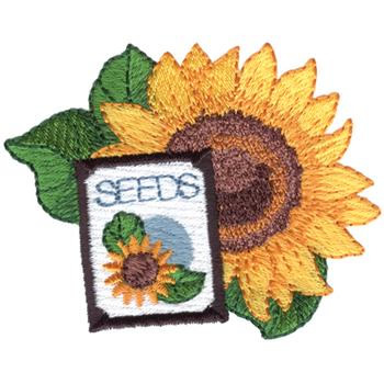 Sunflower & Seeds Machine Embroidery Design