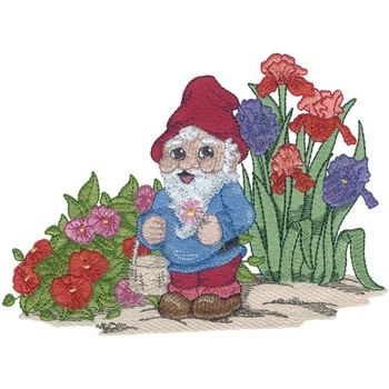 Garden Gnome Machine Embroidery Design