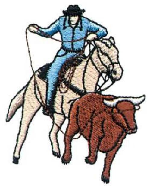 Picture of Steer Roper Machine Embroidery Design