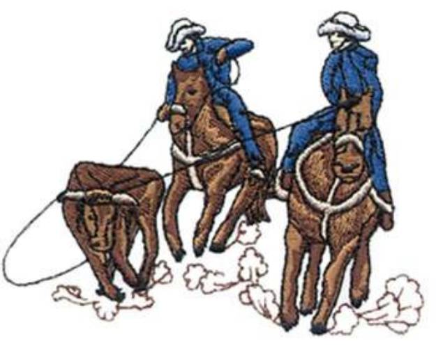 Picture of Cowboy Ropers Machine Embroidery Design