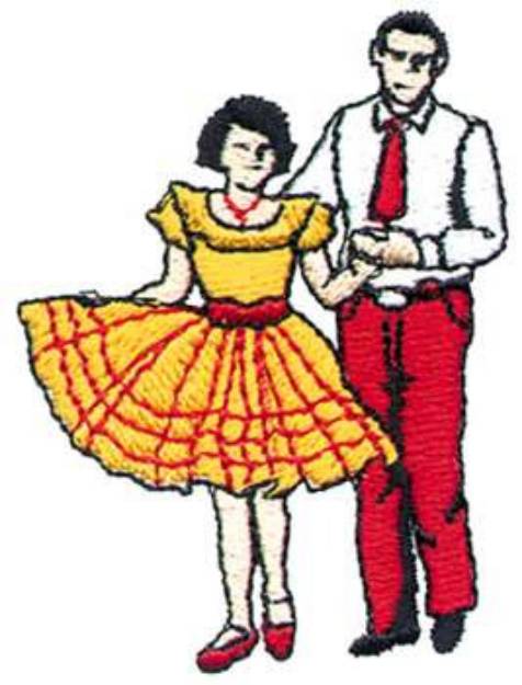 Picture of Square Dancers Machine Embroidery Design