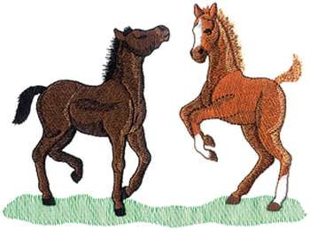 Playing Foals Machine Embroidery Design