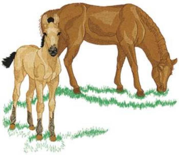 Picture of Lg. Mare & Foal Machine Embroidery Design