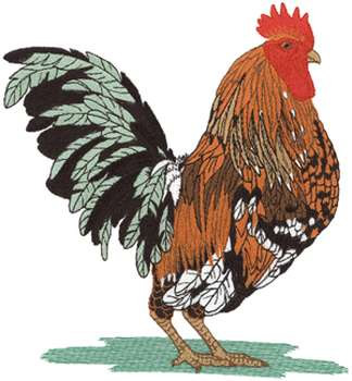 Bantam Rooster Machine Embroidery Design