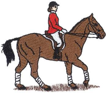 English Horse & Rider Machine Embroidery Design