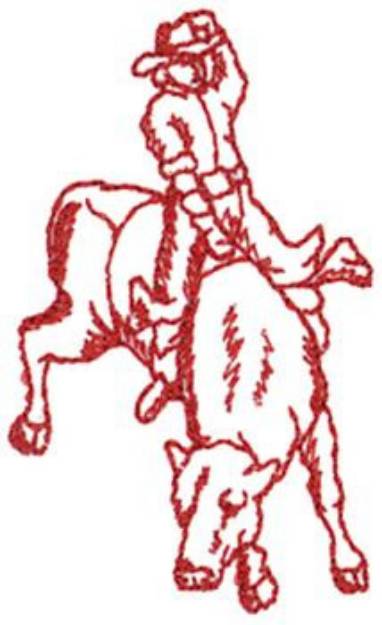 Picture of Bull Rider Outline Machine Embroidery Design