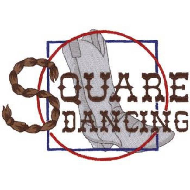 Picture of Square Dance Logo Machine Embroidery Design