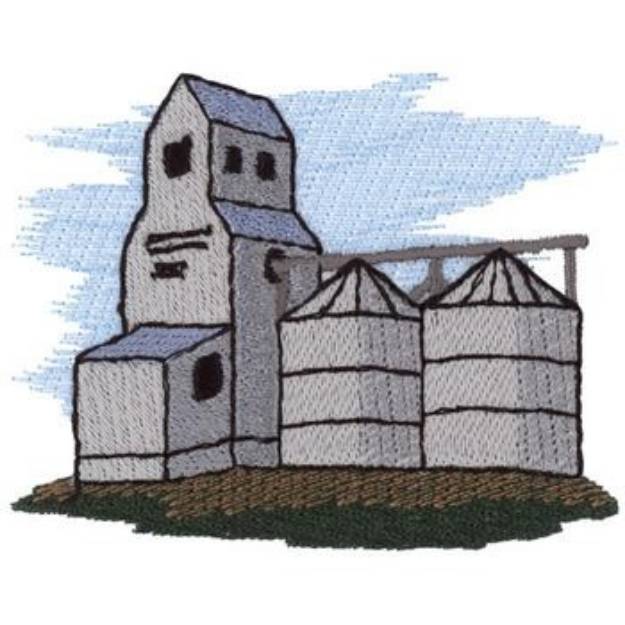 Picture of Grain Elevator Machine Embroidery Design