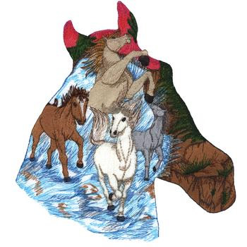 Wild Horses Machine Embroidery Design