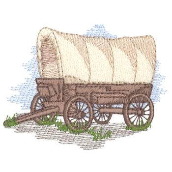 Covered Wagon Machine Embroidery Design