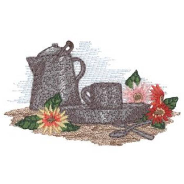 Picture of Antique Dishes Machine Embroidery Design