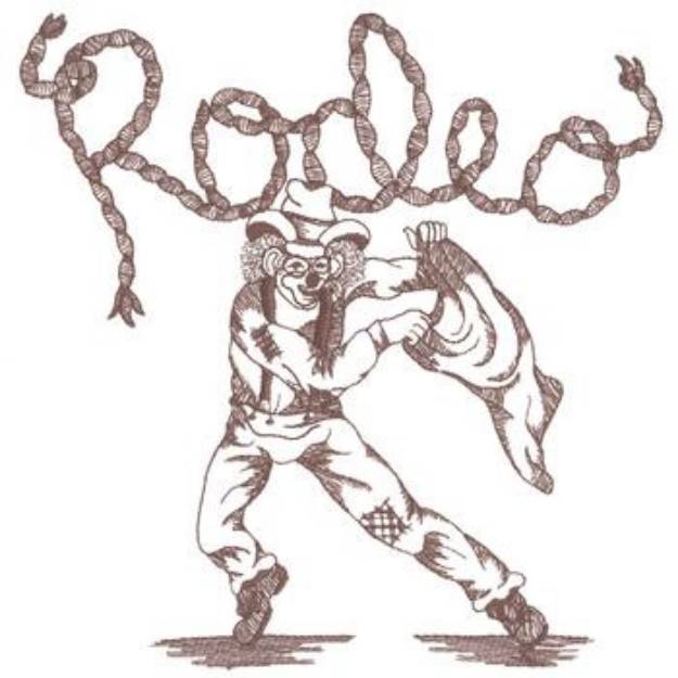 Picture of Rodeo Clown Machine Embroidery Design