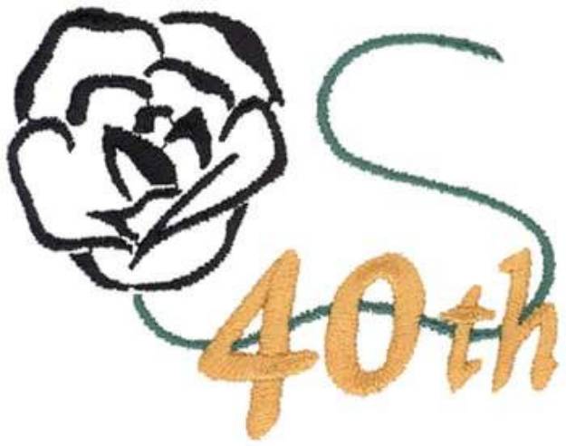 Picture of 40th Birthday Machine Embroidery Design