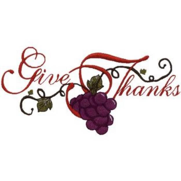 Picture of Give Thanks Machine Embroidery Design