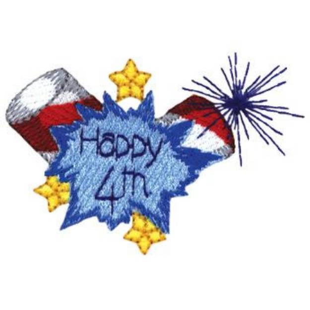 Picture of Happy 4th Machine Embroidery Design