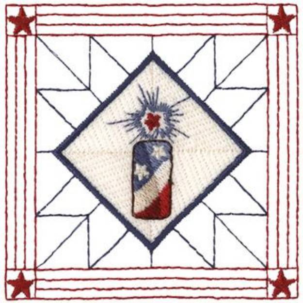 Picture of Firework Quilt Square Machine Embroidery Design