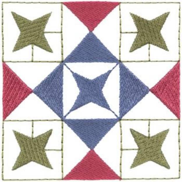 Picture of Star Quilt Block Machine Embroidery Design