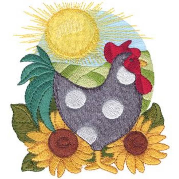 Picture of Country Rooster Machine Embroidery Design