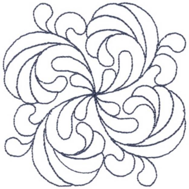 Picture of Feather Outline Machine Embroidery Design