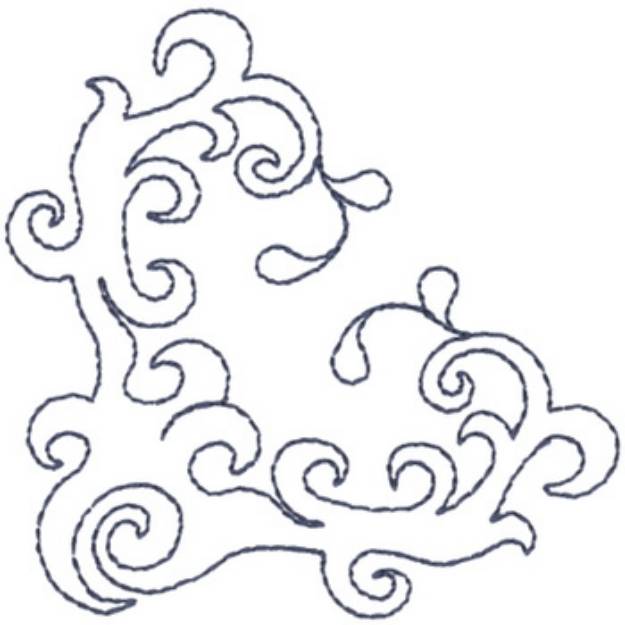 Picture of Wave Corner Outline Machine Embroidery Design