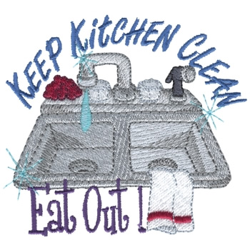Keep Kitchen Clean Machine Embroidery Design