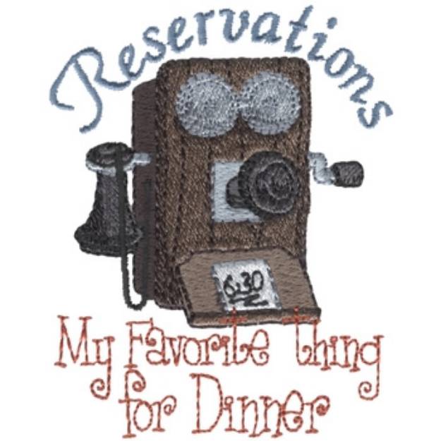 Picture of Favorite Reservations Machine Embroidery Design