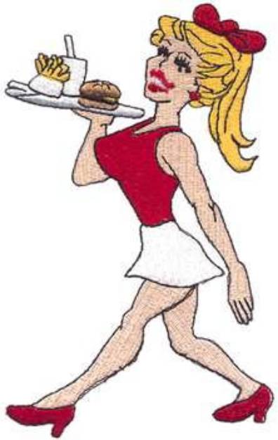 Picture of Carhop Girl Machine Embroidery Design