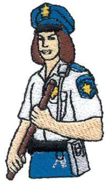 Picture of Policewoman Machine Embroidery Design