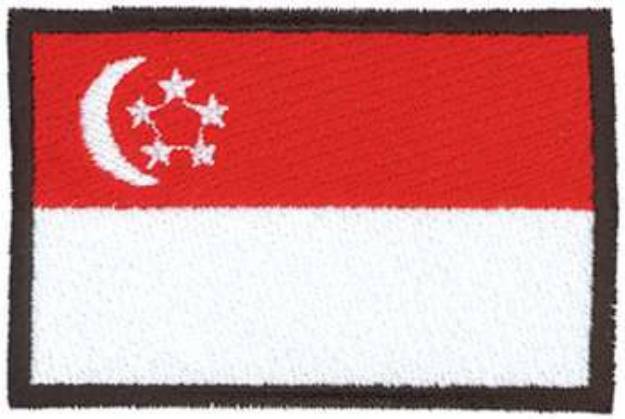 Picture of Singapore Flag Machine Embroidery Design