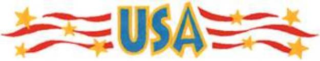 Picture of USA Banner Machine Embroidery Design