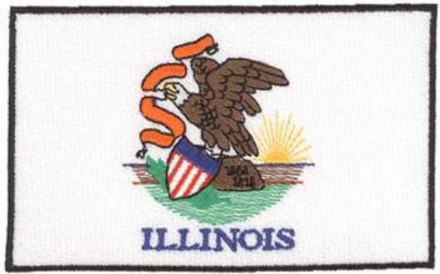 Picture of Illinois Flag Machine Embroidery Design